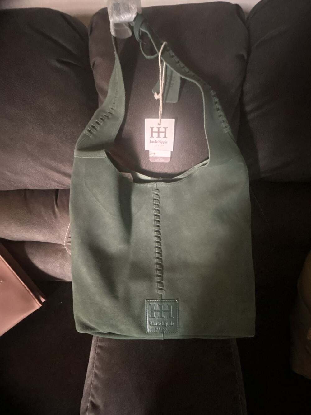 Haute Hippie Style Festival Suede Hobo Bag in Green